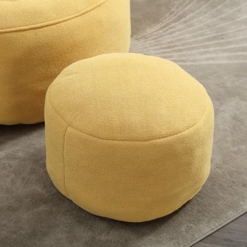 Yellow Memory Foam Bean Bag Chair with Ottoman I324017