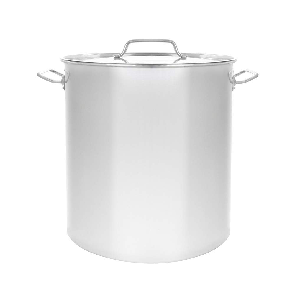 60QT Polished Stainless Steel Stock Pot with Lid K173