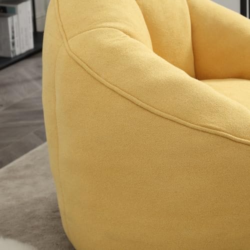 Yellow Memory Foam Bean Bag Chair with Ottoman I324017