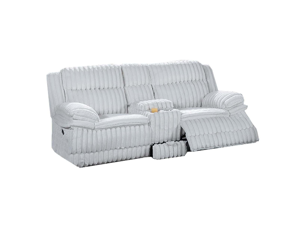 Light Gray Corduroy Manual Motion Loveseat O104883