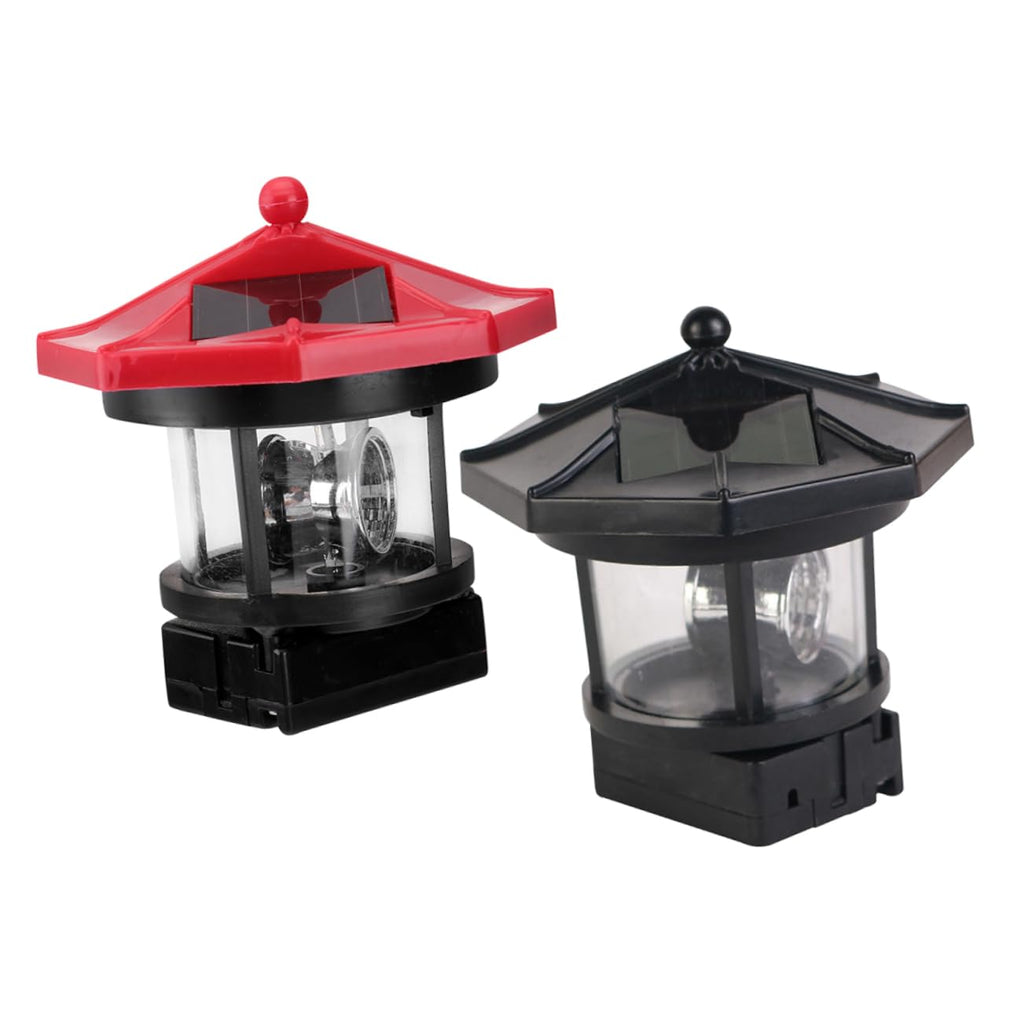 2pcs Solar Powered Rotatable Lighthouse Light Y177