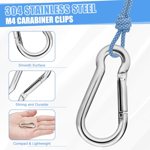 Silver 5 FT Metal Flagpole Kit and 304 Stainless Steel Flagpole Clips E758195