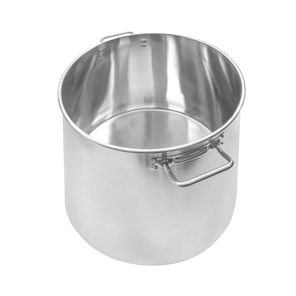 60QT Polished Stainless Steel Stock Pot with Lid K173