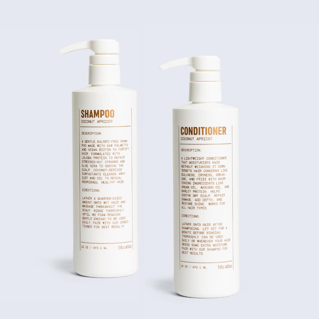 Shampoo and Conditioner Bundle Coconut Apricot 16 oz L521