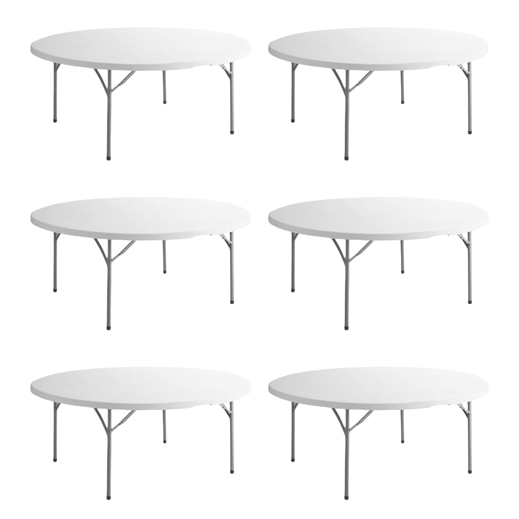 72" Round White Plastic Folding Table T840
