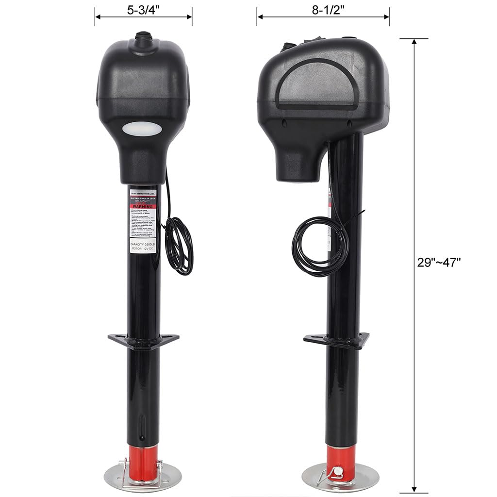 3500 LBS 12V Electric Trailer Jack with Drop Leg N57685