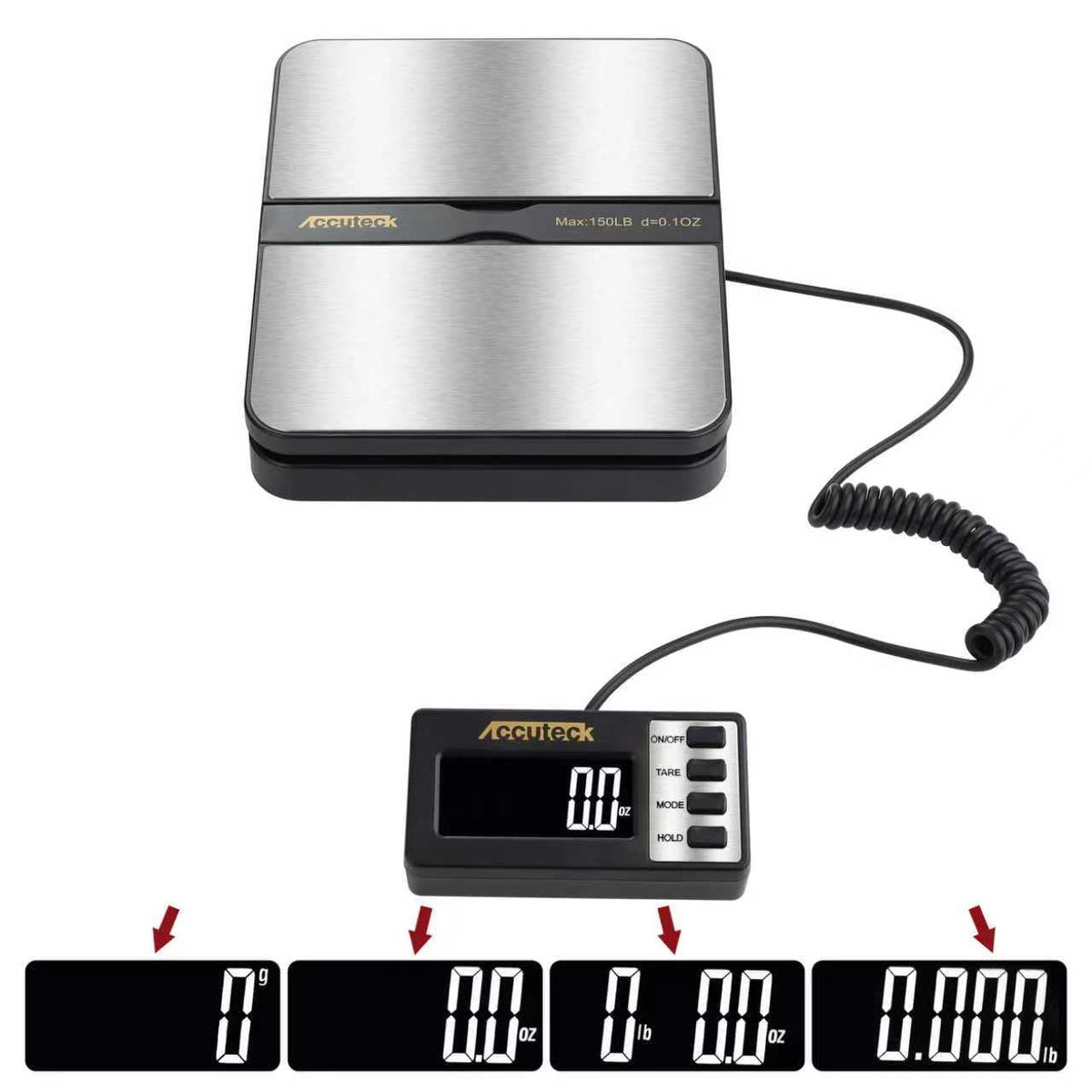 150Lbs 0.1OZ Digital Postal Scale Stainless Steel H49234