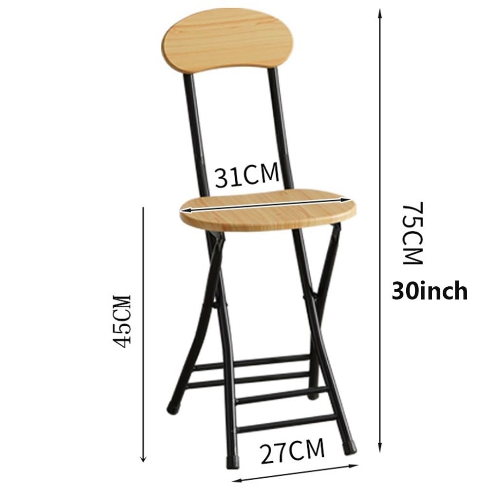18" Black Foldable Counter Height Bar Stools with Backrest I466672