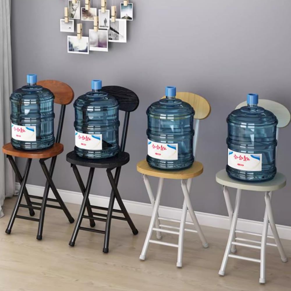 18" Black Foldable Counter Height Bar Stools with Backrest I466672
