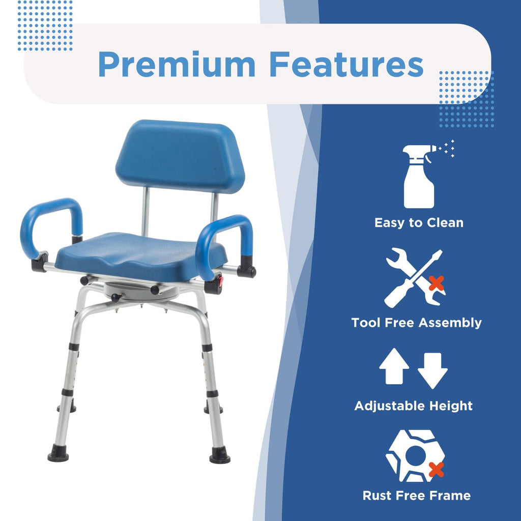 Rotating Shower Chair with Padded Swivel Seat G618