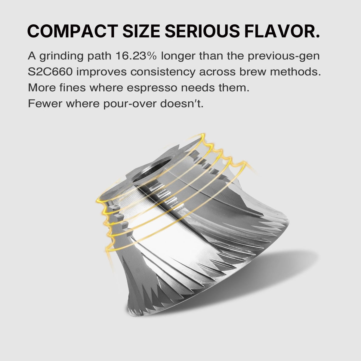 Manual Coffee Grinder with Conical Burr, Portable Hand Coffee Mill - Black Q207