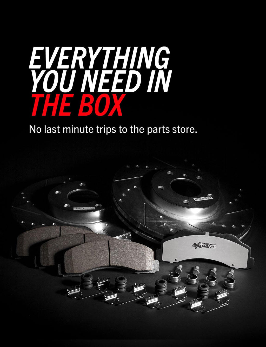 Front and Rear Drilled Slotted Brake Rotors and Carbon Fiber Ceramic Pads M9779