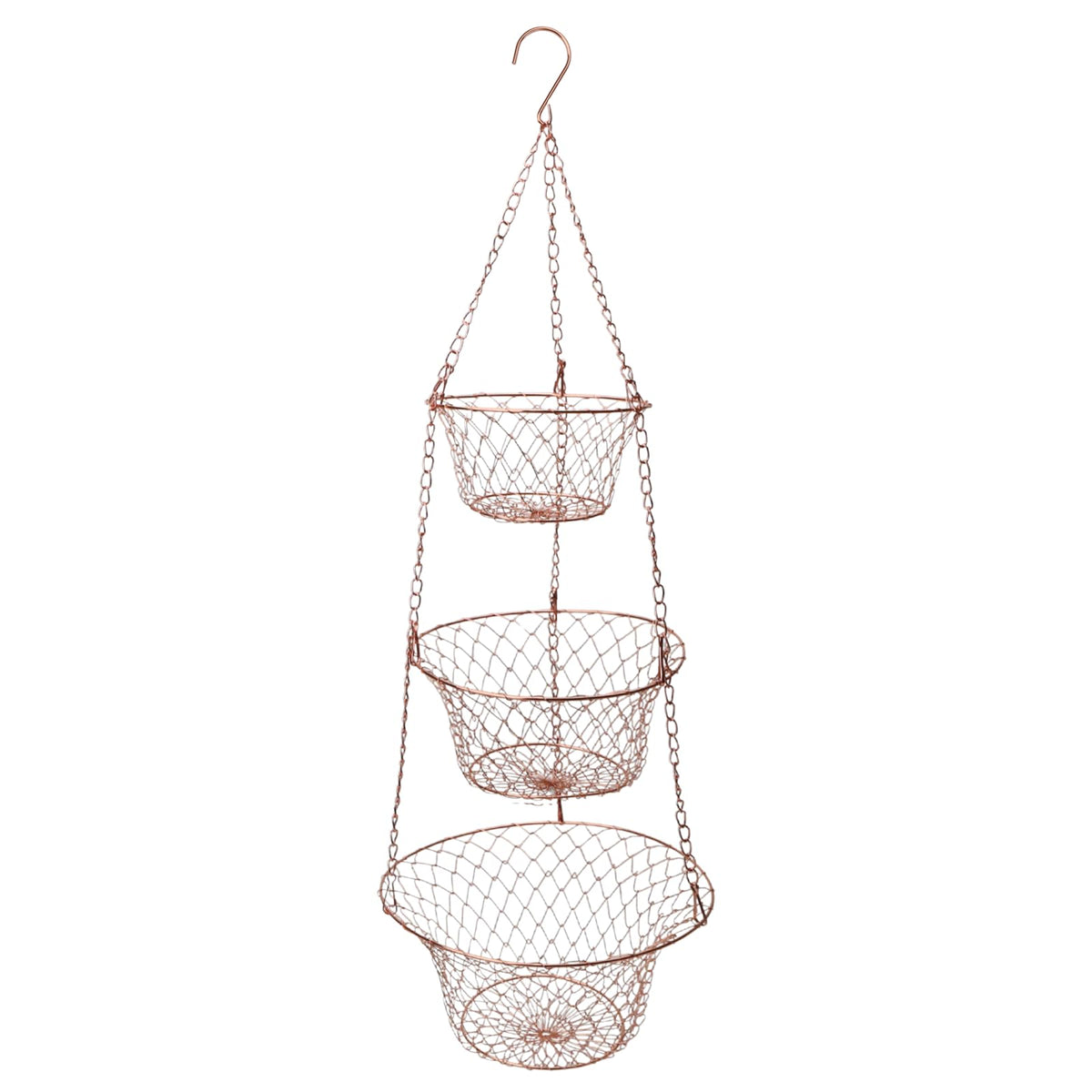 3 Tier Heavy Duty Wire Fruit and Vegetable Basket with Hooks R7697