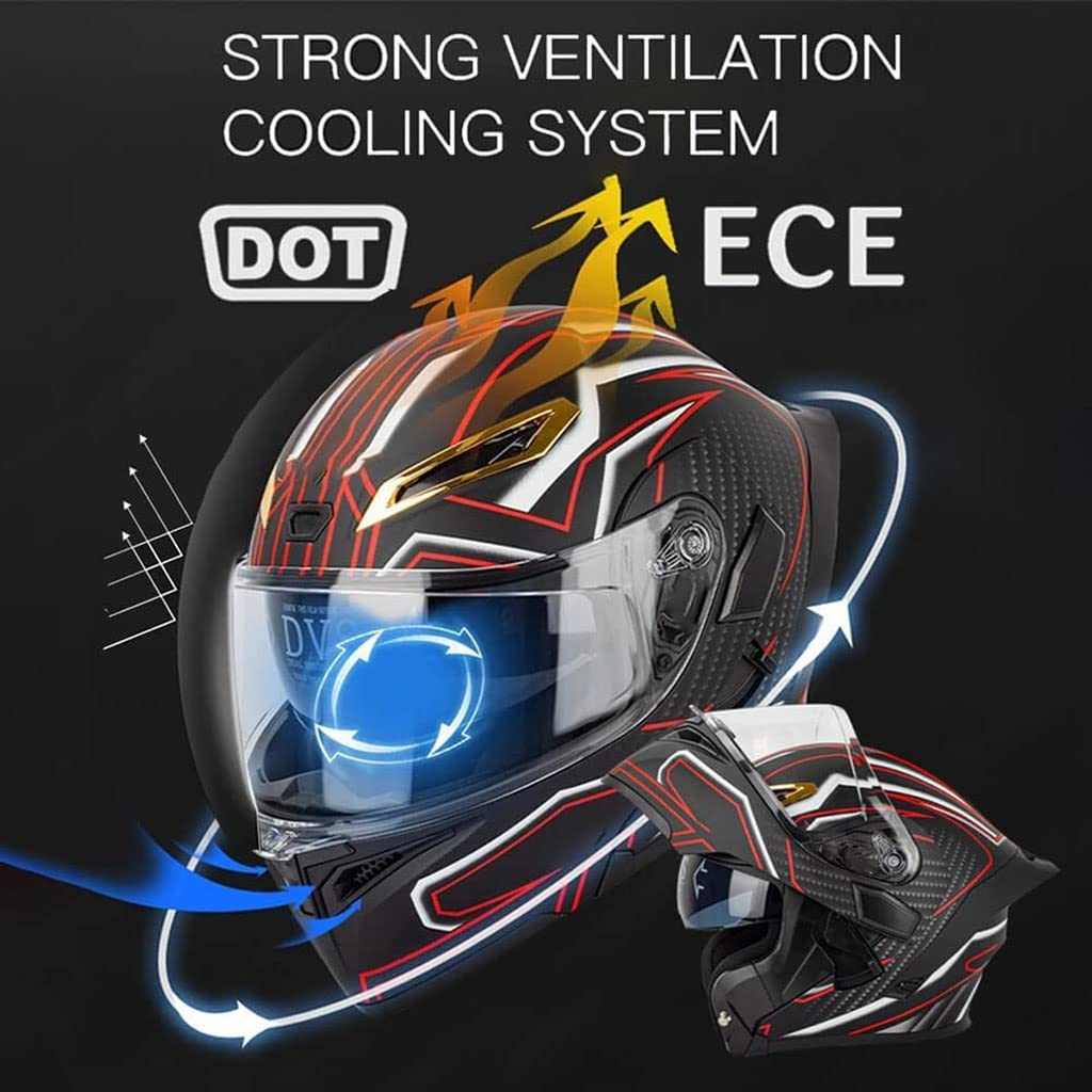 Black Carbon Fiber Modular Motorcycle Helmet K5013
