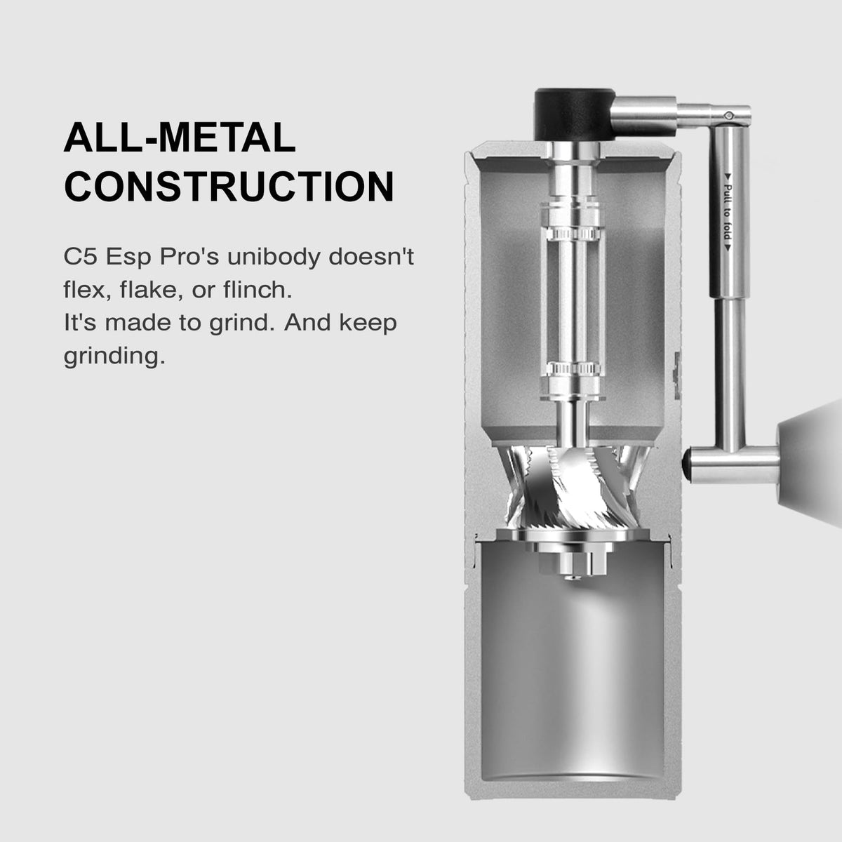 Manual Coffee Grinder with Conical Burr, Portable Hand Coffee Mill - Black Q207