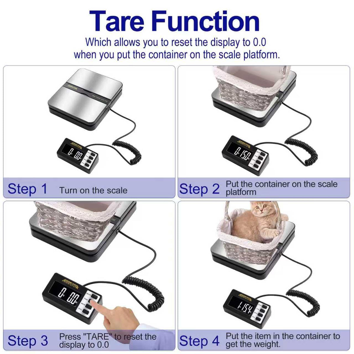 150Lbs 0.1OZ Digital Postal Scale Stainless Steel H49234