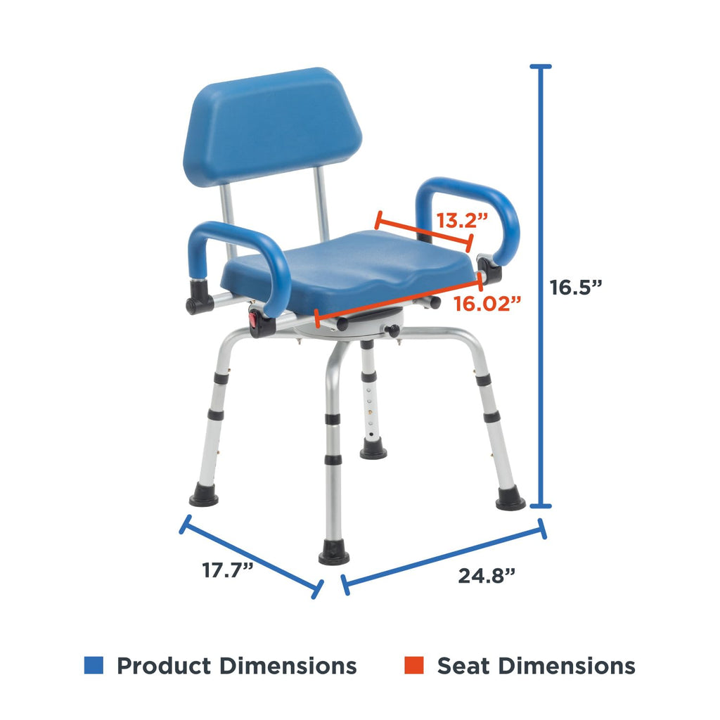 Rotating Shower Chair with Padded Swivel Seat G618