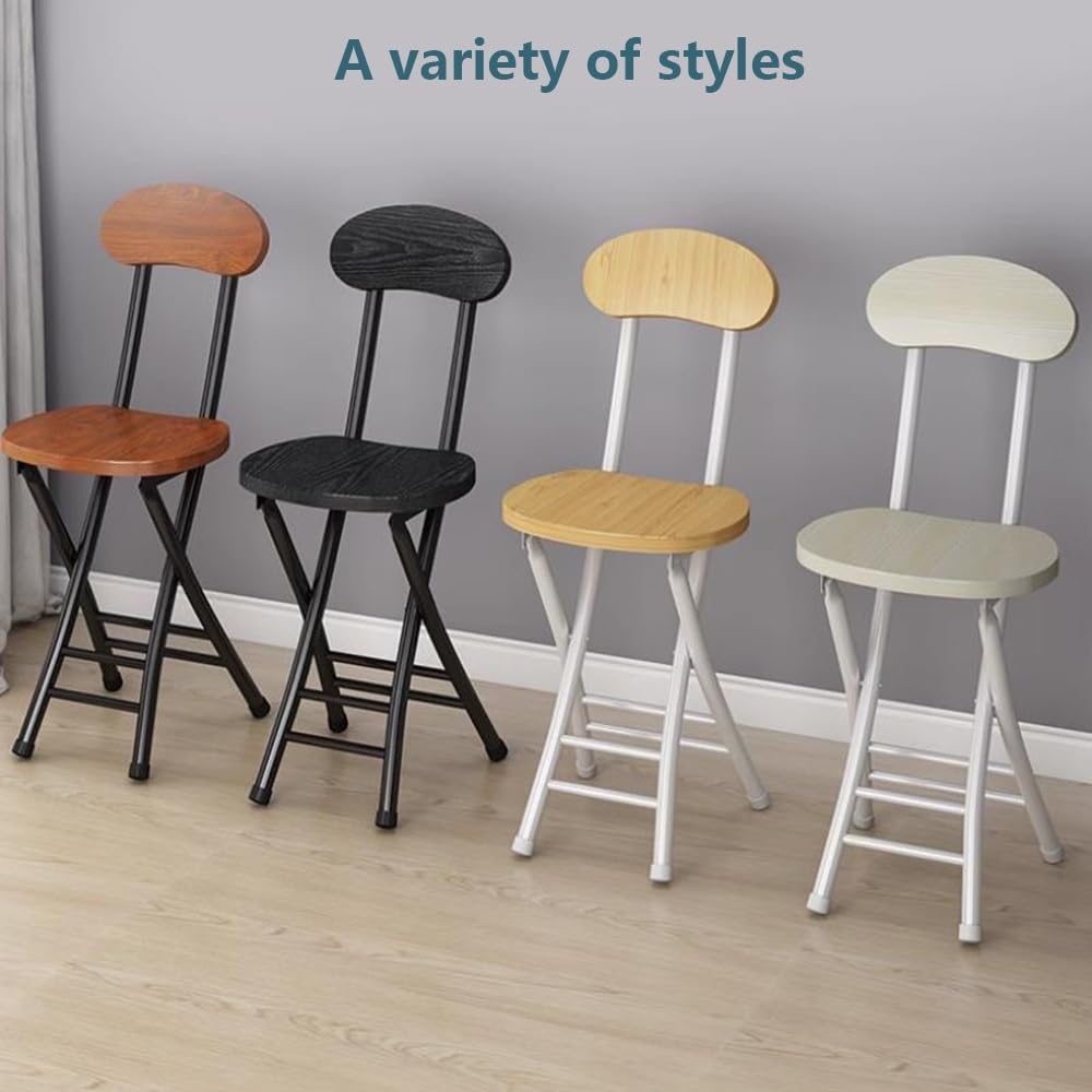 18" Black Foldable Counter Height Bar Stools with Backrest I466672