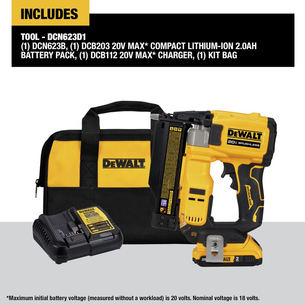 20V MAX Brushless Cordless 23 Ga. Pin Nailer Kit N374