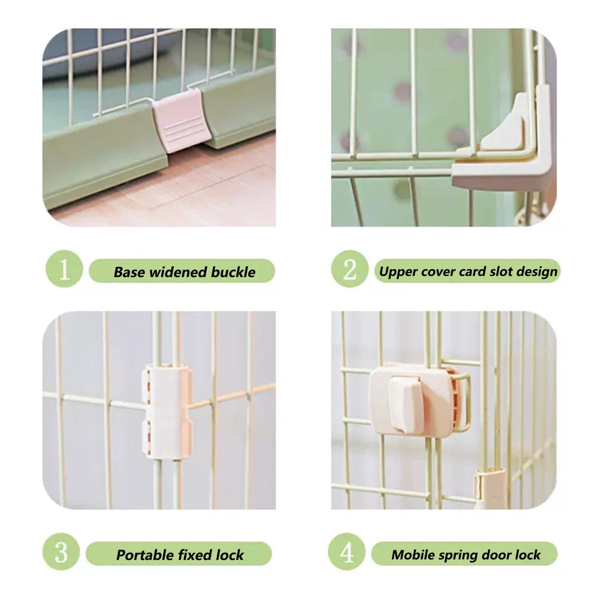3/4-Tier Wire Cat Cage Playpen with Hammock and Platforms W9255
