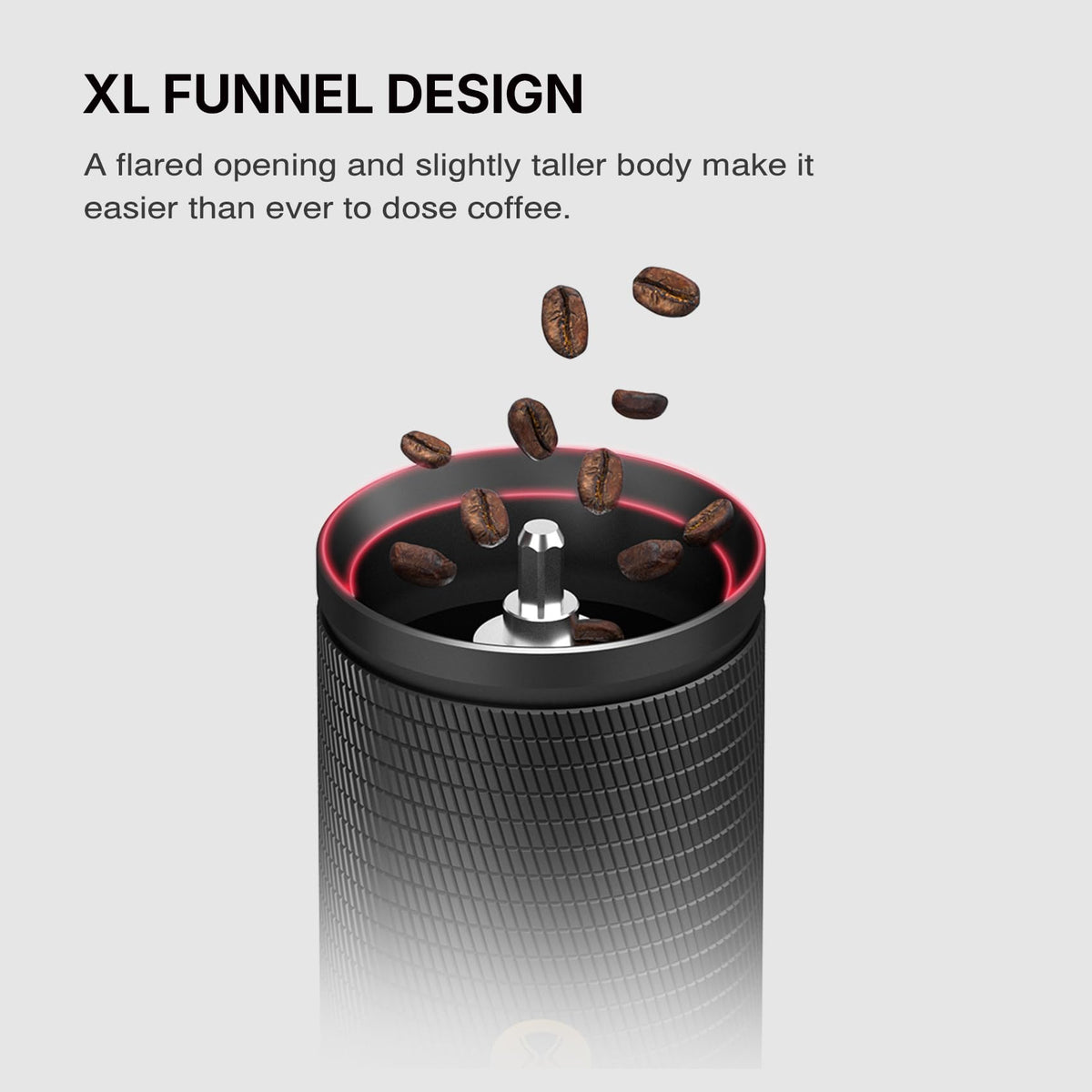 Manual Coffee Grinder with Conical Burr, Portable Hand Coffee Mill - Black Q207