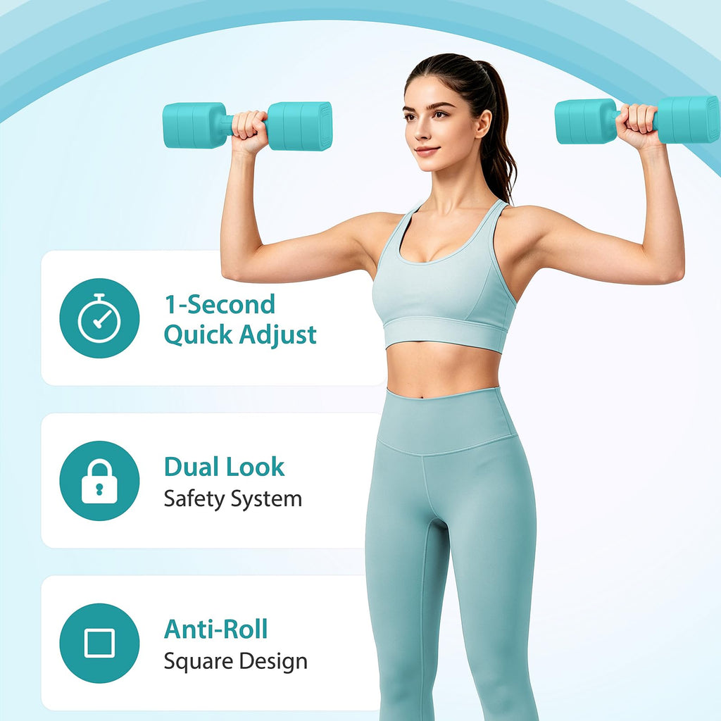 Adjustable Dumbbell Set of 2, 2.2-20LB Free Weights with Anti-slip Handle G378