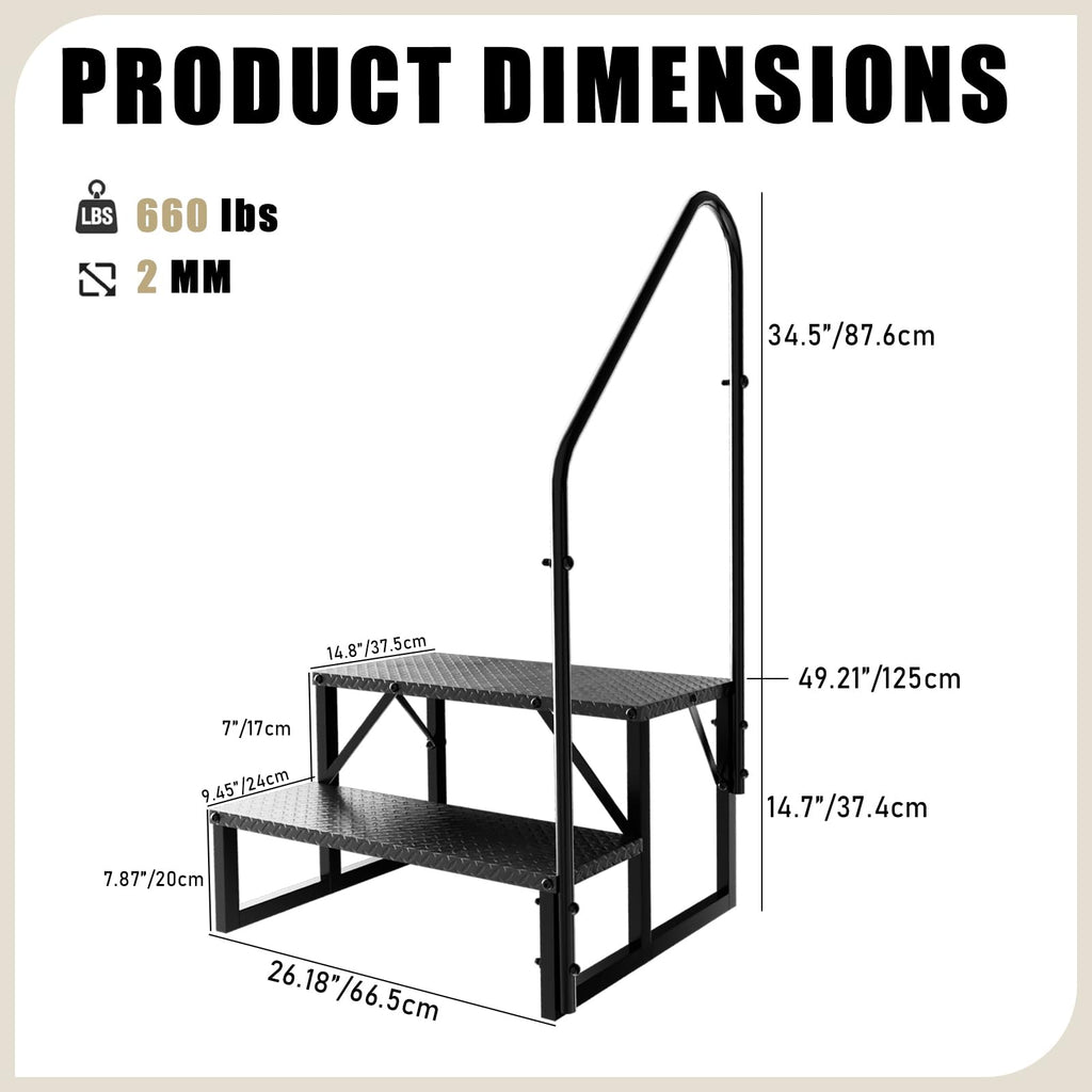 2 Step Ladder with Handrail W22047