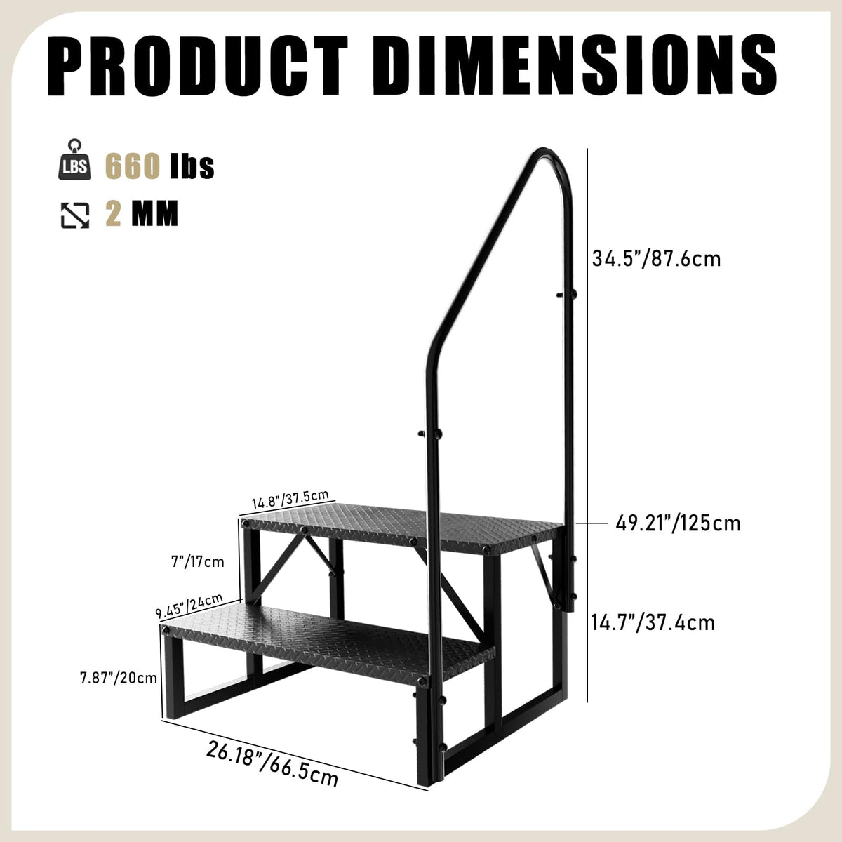 2 Step Ladder with Handrail W22047