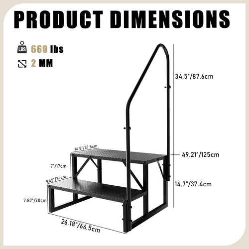 2 Step Ladder with Handrail W22047
