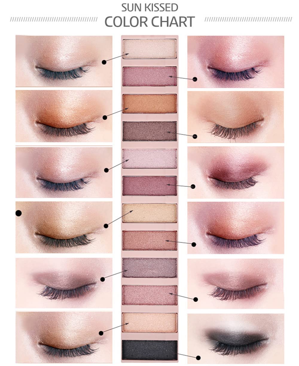 2 Pack Nude Matte Shimmer Glitter Eyeshadow Palette Set T405235