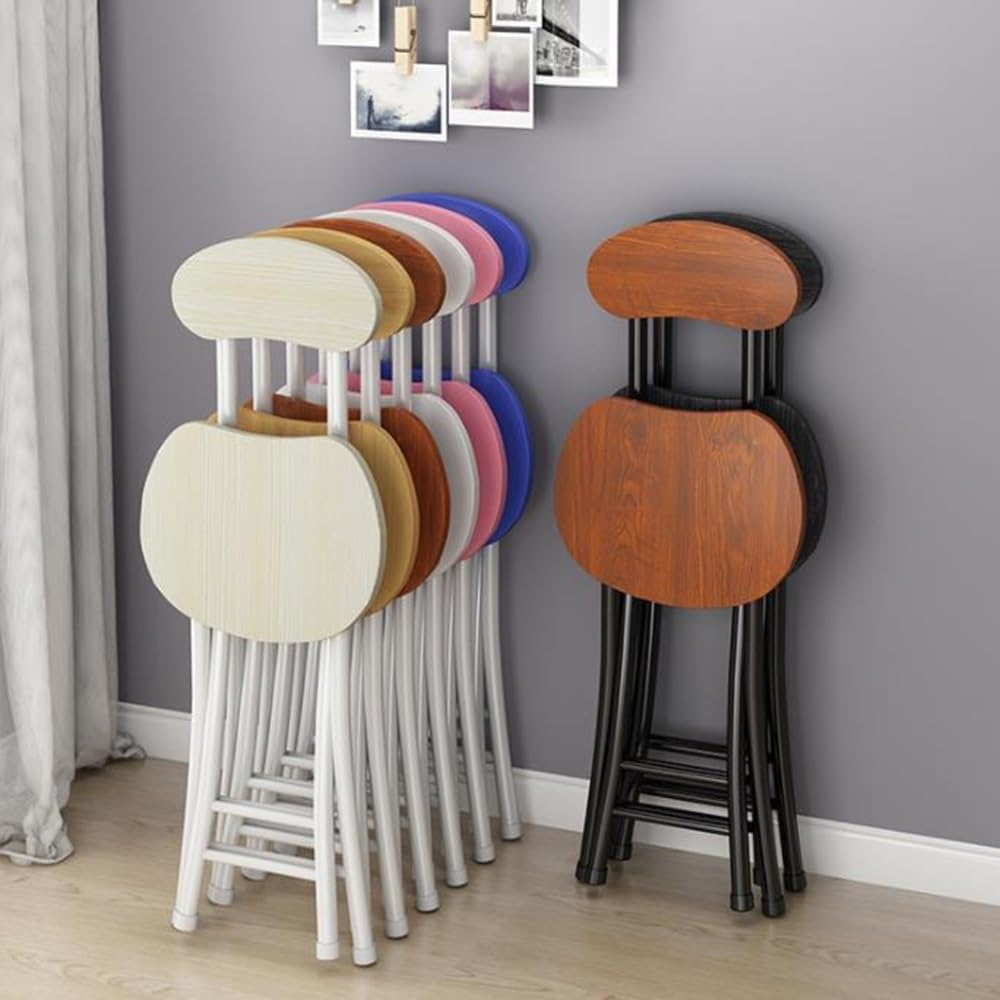 18" Black Foldable Counter Height Bar Stools with Backrest I466672