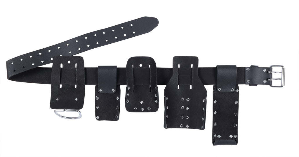 Black Leather 5-Piece Tool Belt Set I613759