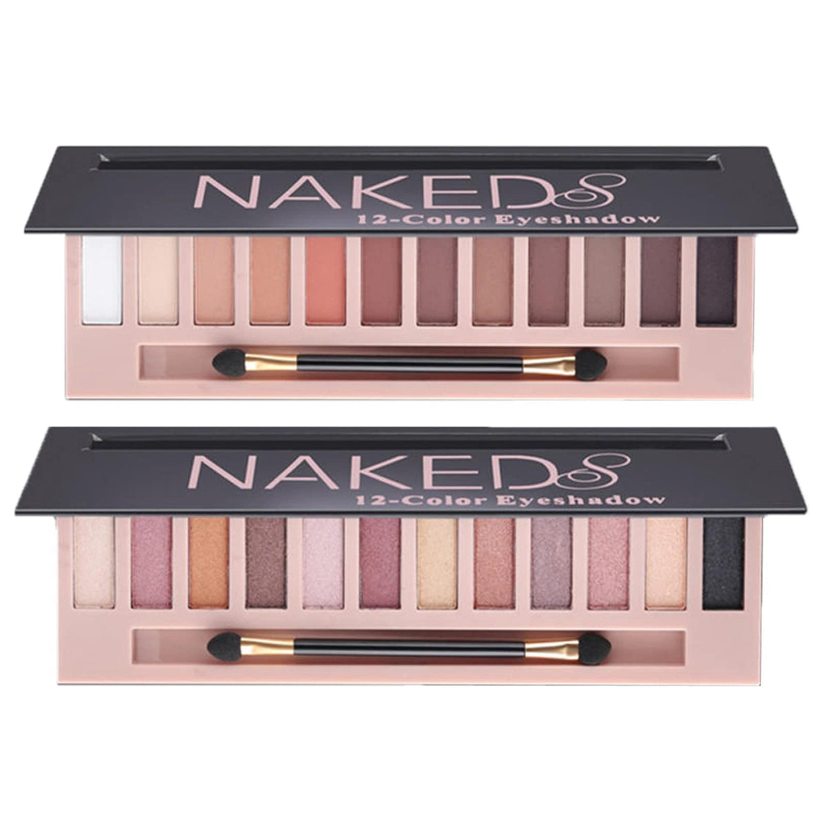 2 Pack Nude Matte Shimmer Glitter Eyeshadow Palette Set T405235