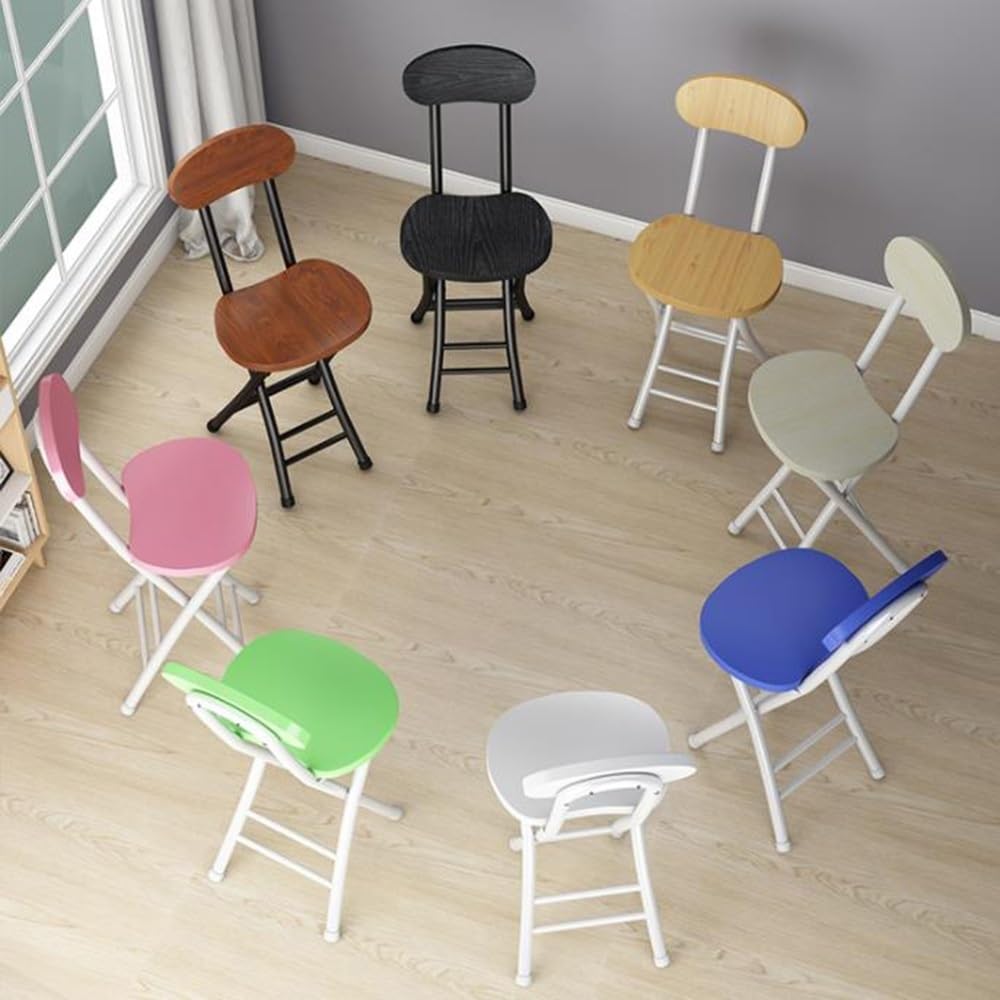 18" Black Foldable Counter Height Bar Stools with Backrest I466672