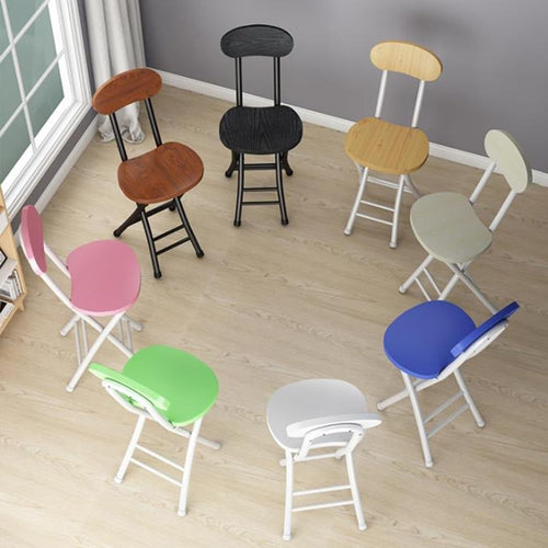 18" Black Foldable Counter Height Bar Stools with Backrest I466672