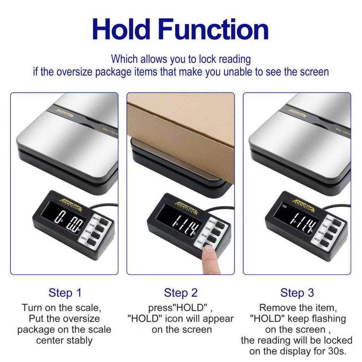 150Lbs 0.1OZ Digital Postal Scale Stainless Steel H49234