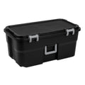 Black 22 Gallon Wheeled Plastic Storage Trunk R695