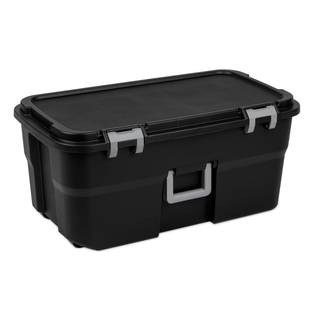 Black 22 Gallon Wheeled Plastic Storage Trunk R695