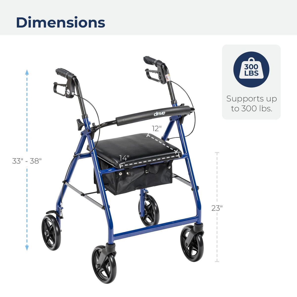 Foldable Rollator Walker with Seat E213