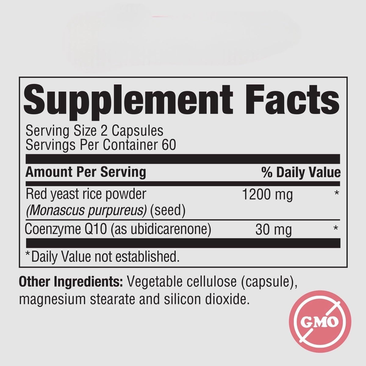Extra Strength Red Yeast Rice 1200mg with CoQ10 120 Capsules S653974