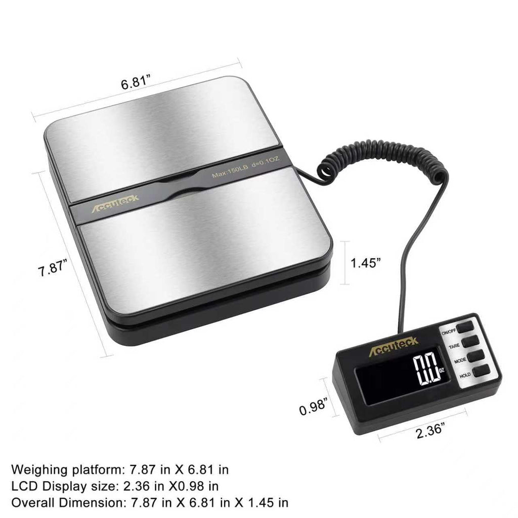 150Lbs 0.1OZ Digital Postal Scale Stainless Steel H49234