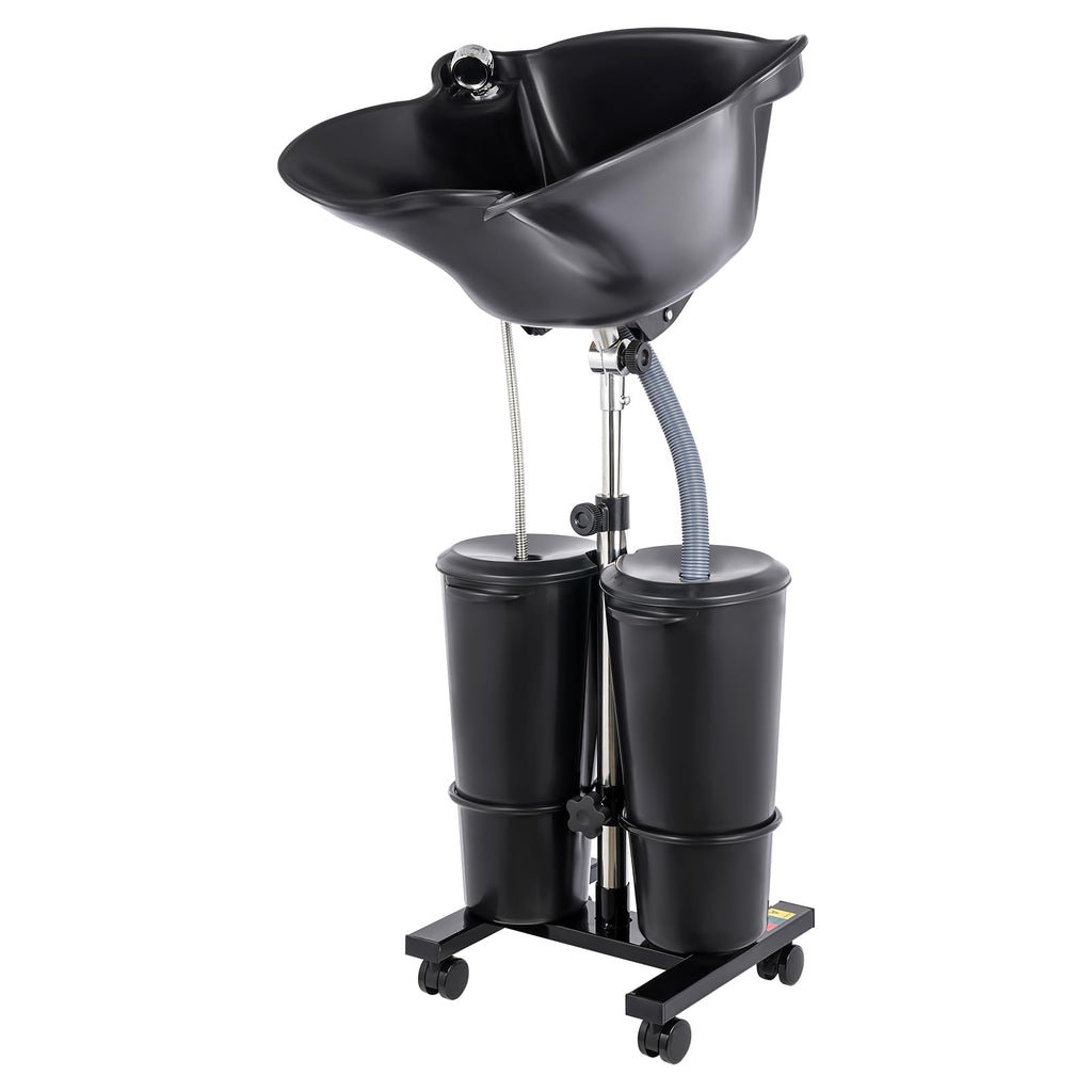 Electric Portable Height Adjustable Shampoo Bowl with Dual 10L Buckets M942862