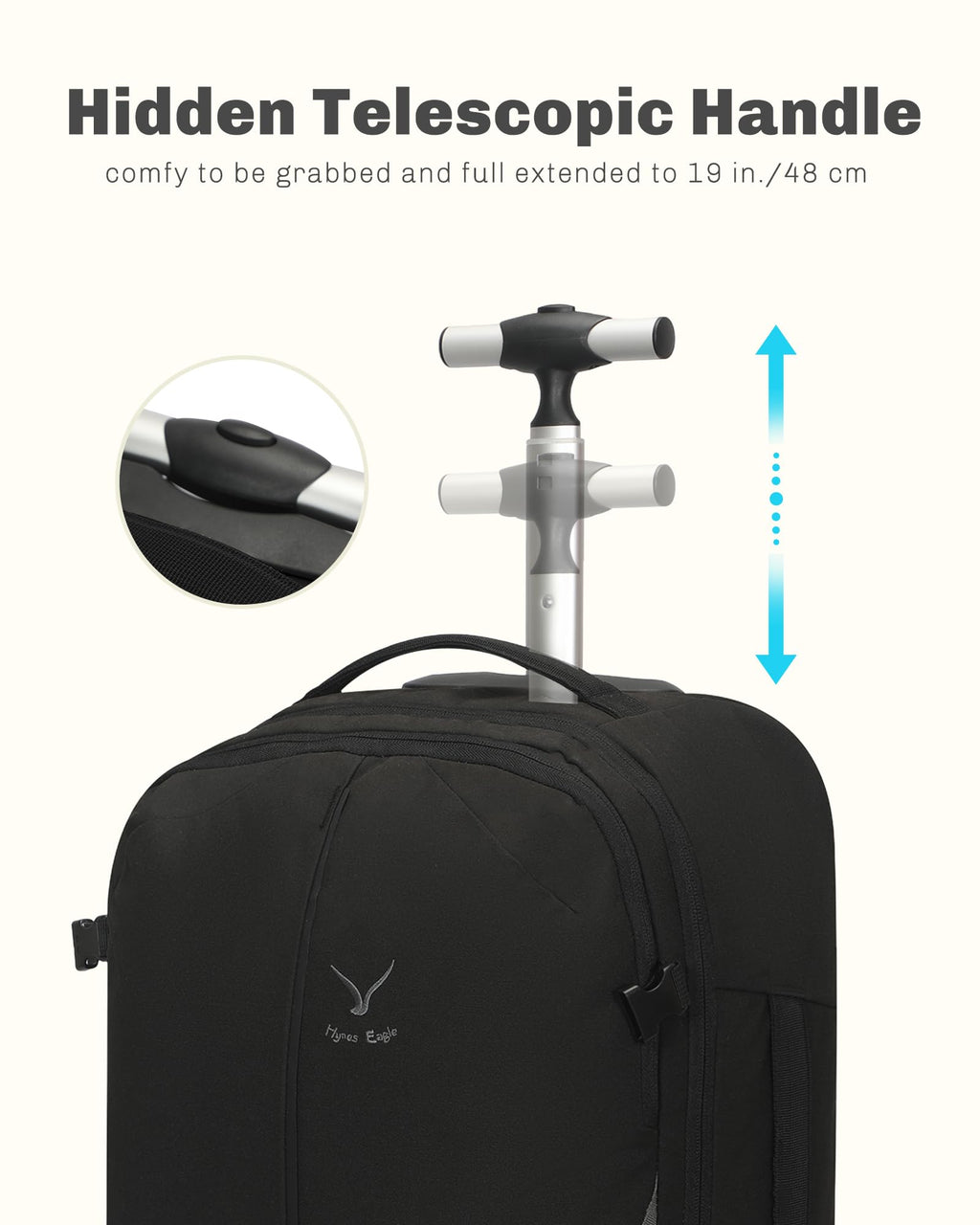 Rolling Backpack with Wheels 43L with Packing Cubes Set O349366