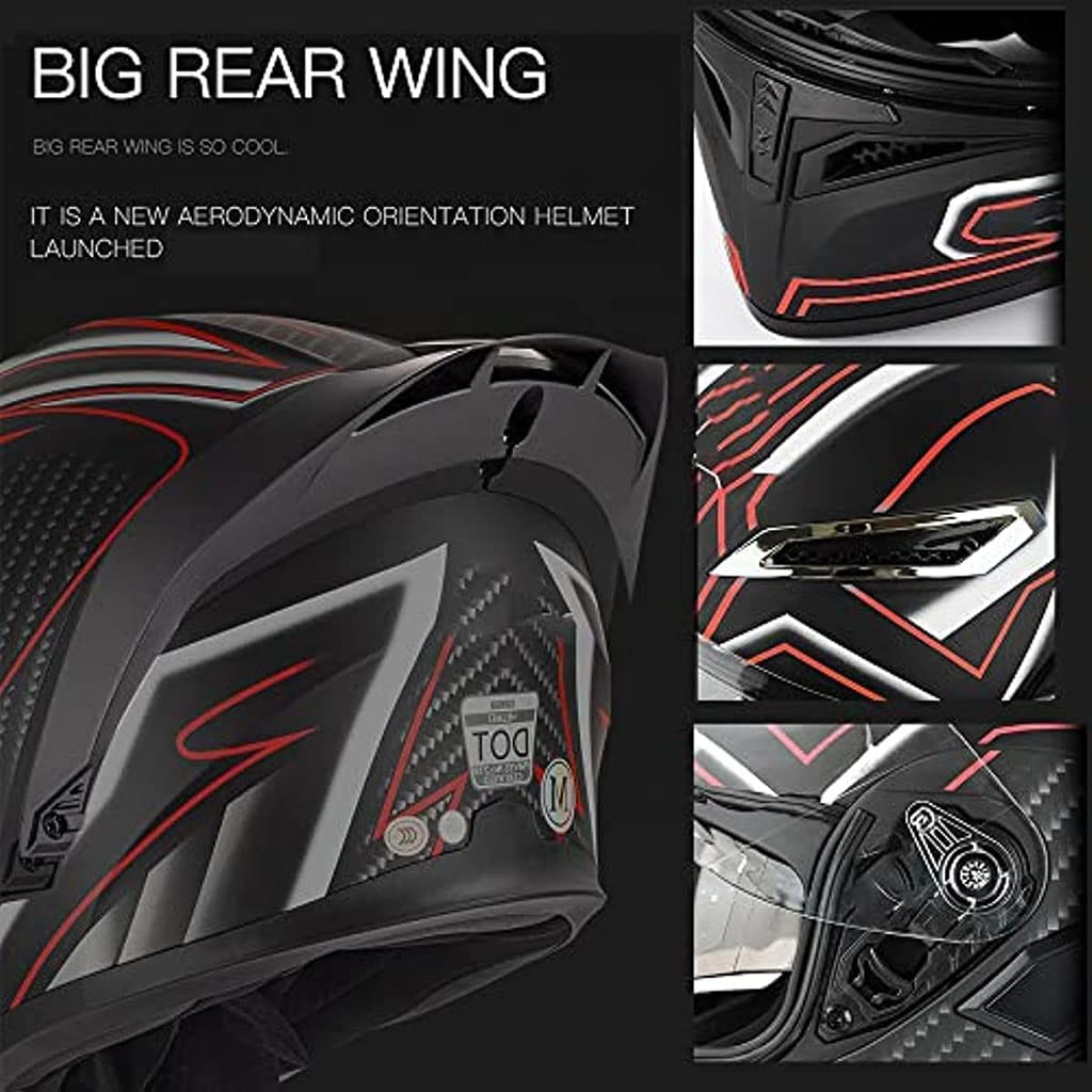 Black Carbon Fiber Modular Motorcycle Helmet K5013