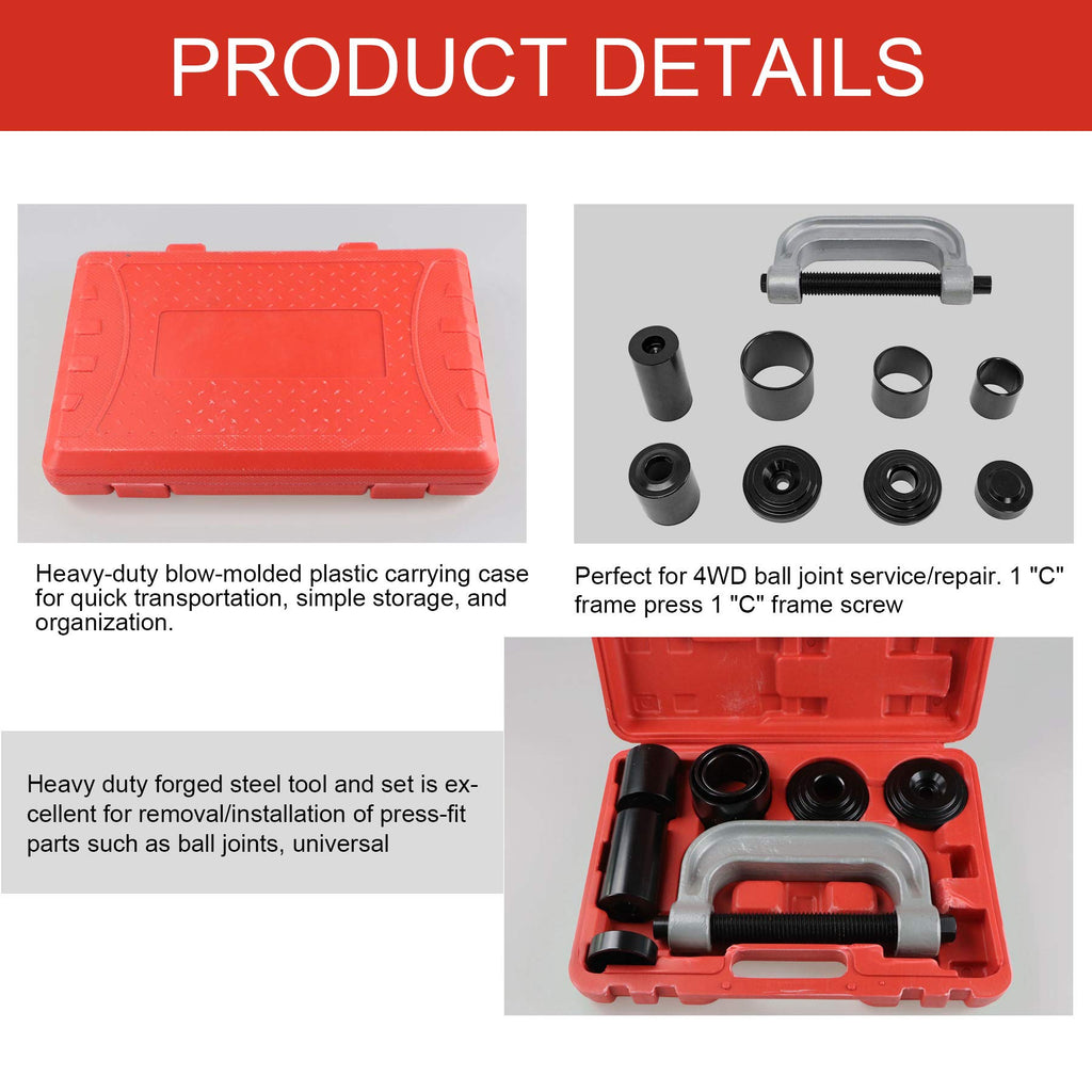 Heavy Duty Ball Joint Press & U Joint Removal Tool Kit with 4x4 Adapters U1500