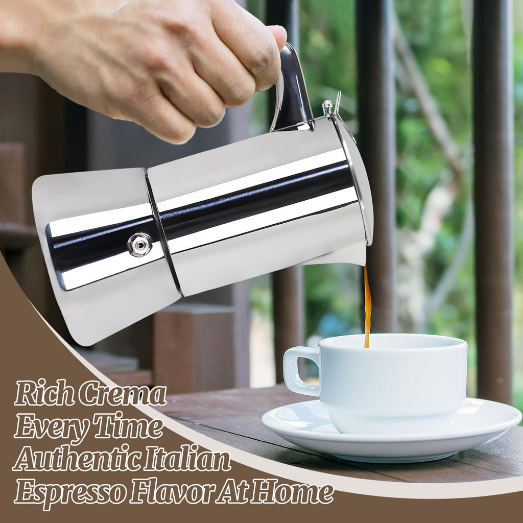 12 Cup 304 Stainless Steel Moka Pot B638