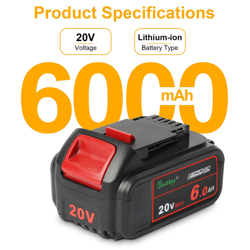 2 Pack 20V 6.0Ah Replacement Battery U5432
