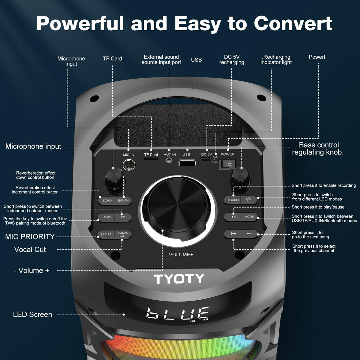 100W Portable Bluetooth Speaker I552