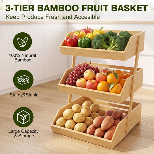 3 Tier Bamboo Fruit Basket S270729