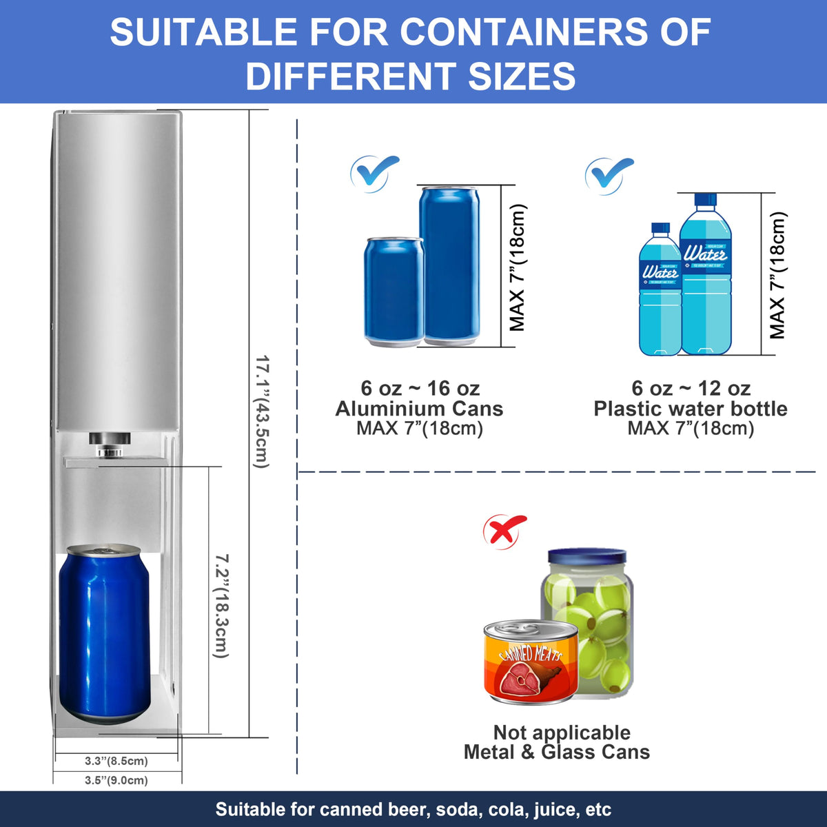 Electric Can Crusher with Button Controller N392